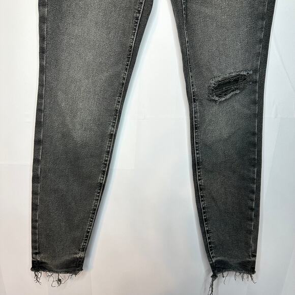 Old Navy Light Black Super High Rise Stretch Skinny Raw Hem Jeans Size 0 - Picture 3 of 6
